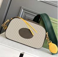 Crossbody Bag Messenger Bags weibliche Handtasche Kamera -Geldbörse Luxus beige Leinwand Handtaschen Leder Clutch Mode Cross Body Umhängetasche 77612