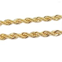 Chains Solid Twisted Rope Chain Yellow Gold Filled Womens Me...