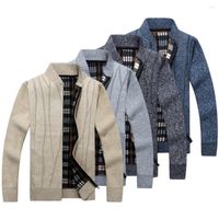 Camisolas masculinas chiques macios anti-shrink casual camisa de camisola de inverno Plus Tamanho Zipper de casaco de outono para desgaste diário