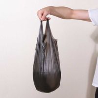 50pcs Siyah küçük çöp torbaları, ekstra kalın plastik tişört torbası ofis piknik mutfak atık sepeti çantası