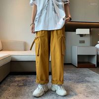 Pantaloni da uomo uomo cargo gamba larga giapponese harajuku alla moda di grandi dimensioni pantaloni hip hop sciolti