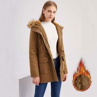 Женские траншевые пальто осень зимняя парка Женщины Длинные теплые куртки с губами плюс размер вниз, дамы 2022