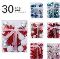Party -Dekoration 30/Set Weihnachtsb￤llchen Solid Color Tree Ball B.Ubles Dekorative Artware Weihnachtsfestival f￼r Zuhause