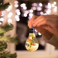 Party -Dekoration Weihnachten LED -Balllichter Ornamente f￼r Baumjahr 2022 Outdoor Transparent Festival Ornament
