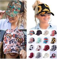 30 colores Capa de b￩isbol de cola de caballo Gapas de algod￳n snapback Sombreros desordenados para mujeres Men casual