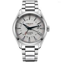 Wristwatches 41mm White Dial GMT Mens Automatic Watch Sapphi...