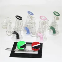 Glass Bong Dab Rig Shisha Recycler Rigs Wasserrohr 14mm Gelenkbongs mit ber￼cksichtigter Sch￼ssel Quarz Banger Dabber Werkzeug