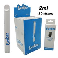 2 ml biscoitos descartáveis ​​vape caneta Ecigarettes vaporizador de tanque 350mAh Cigarros eletrônicos Bateria recarregável kits de partida vazios embalagem de canetas de cartucho