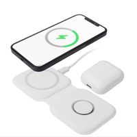 Cargador inal￡mbrico magn￩tico plegable para iPhone15W 2 en 1 Estaci￳n de cargador compatible con AirPods Apple Watch