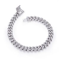 Chaînes Diamants Collier Chaîne Hip Hop Bracelet cubain 925 Bijoux de mode pour hommes en argent sterling VSS1D Rock Moissanite 8 mm bijoux