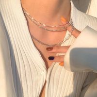 Ketten fmily minimalist 925 Silbernadel Mode All-Match Pailletten Halskette Elegantes Temperament Schlüsselbeinkette für Girlfriend Gift