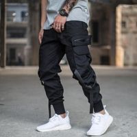 Pantalon pour hommes Ribons hommes Color Bloc Black Pocket Cargo 2022 Harem Joggers Harajuku Sweatpant Hip Hop pantalon plus taille