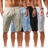 Herren -Shorts Sommerstil Herrener Casual Sports Cotton und Leinen komfortable Modejogginghosen