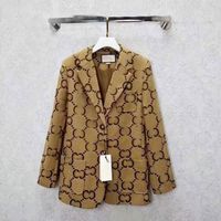 M02 Fashion Women Женщины -дизайнерские дизайнерские одежды Blazer Double G Spring New Lelect Tops