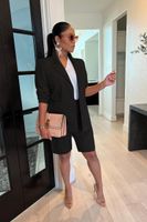 여자 트랙 슈트 2022 여자 여름 비즈니스 정장 가디건 재킷 여자 옷 의상 옷 세트 섹시 클럽 생일 의상