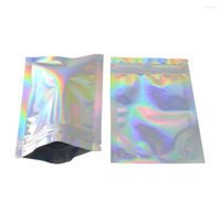 Storage Bags 100Pcs Glittery Silver Mylar Foil Bag Tear Notc...