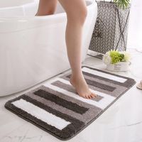 Carpets Striped Soft Flocking Floor Mat Household Bathroom B...