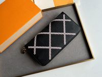Portafoglio lunghe con cerniera in pelle Top Women's Luxury Coin Wormed Business Card Card Designer Handbag81141