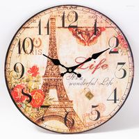 Wall Clocks Clock For Kids Rooms Creative Wooden American St...