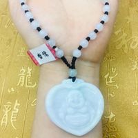 Pendant Necklaces Natural JADESt Carved Heart Shaped Buddha ...
