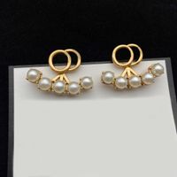 Frauenbrief Designer Ohrringe Luxurys Ohrstiel Diamant Einfacher Luxurys Modedesign Doppel Alphabetstil Kollokation