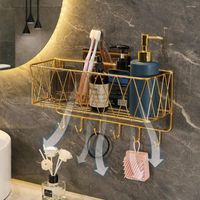 Haken Badezimmerregal No-Drill Eckregale Duschbaum Lager Rack Korbhalter Toilettenorganisator f￼r Hauszubeh￶r