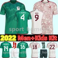 2022 Jerseys de football du Nouveau-Mexique Chicharito Raul Lozano Football Shirt G Dos Santos Guardado Alvarez 22 23 Home Away Camisetas de Futbol Men Kids Kit Kit Uniforms