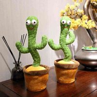 Oggetti decorativi Figurine Dancing Cactus Doll Speak Talk Record Sound Record Toy Talking Toy Kawaii Cactus Toys Kids Kids Education T220902
