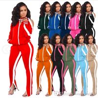 Fall Winter Women Tracksuits Sexy Off Shoulder Jacket And Sw...