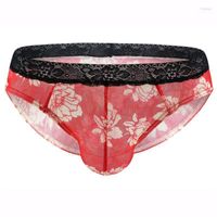 Underpants 5pieces/Pacchetto Slievi sexy Prospettiva floreale Maglie a maglie trasparenti Triangolo di pizzo di stampa traspirante