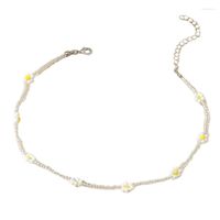 Choker Simple Boho Necklace Women Fashion Flower Beads Of Gi...
