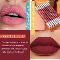 Lip Gloss 18 colores impermeables desnudos de terciopelo mate brillante l￡piz labial brillante sexy tinte rojo regalo de maquillaje de moda 1pcs