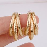 Hoop Ohrringe Golden Round Drop Ohrring für Frauen legiert trendy dreischichtige Fischmeistermuster Mode Korea Ohrring Großhandel 2022