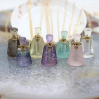 Pendant Necklaces Natural Crystal Quartz Drops Perfume Bottl...