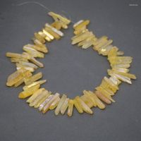 Pendant Necklaces Charm Yellow Healing Crystal Quartz Bead T...