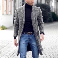 Erkek ceketler yüksek kaliteli sonbahar ve kış sıcak erkekler retro moda butik tek göğüslü ceket uzun yün gündelik iş