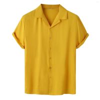 القمصان غير الرسمية للرجال قميص ذي طوق الأكمام للرجال رديئة القميص القصيرة القصيرة رجال