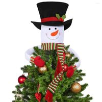 Weihnachtsdekorationen Schneemannbaumtopper Gro￟e Deckhut Ornamente Home Outdoor Party Weihnachtsdekoration