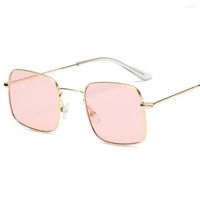 Sonnenbrille Luxusquadratische Frauen Marke Designerin weibliche Sonnenbrille Vintage Randless Sonnenbrille für Männer