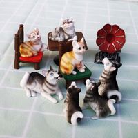 Figurines d￩coratives chat husky chien bonnois