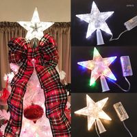 Decorações de Natal LED LED Star Tree Topper para casa Os maiores ornamentos da Navidad, decoração do ano