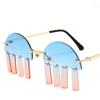 Sonnenbrille Teenyoun Women Pendelled Steampunk Sonnenbrille M￤nner Randless Lens Objektiv Brillen Schatten UV400 Gafas de Sol