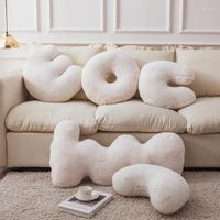 Travesseiro branco macio macio decoração kawaii amor letra de forma travesseiros decorativos para sofá cadeira assenta decoração adereços gif