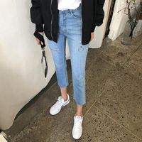 Women' s Jeans Women' s 2022 Style Thin Small Eight N...