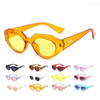 Солнцезащитные очки Оптовые стильные нерегулярные нерегулярные маленькие кошачьи глаза солнцезащитные солнцезащитные женщины женщины ретро -защита ультрафиолетовой защиты.