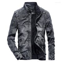 Erkek Ceketler Vintage Denim Erkekler İnce Fit Sıradan kot palto ceket 2022 Bahar Sonbahar Moda Kıyafetleri Siyah Mavi Wn39