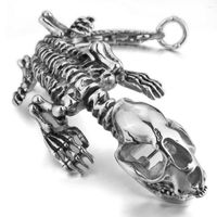 Pulseiras de link Bracelete de aço inoxidável Silver Black Wrist Vintage Skull Dragon Men Titanium para