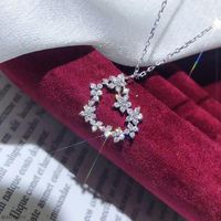 Pendant Necklaces Romantic Flowers Heart Necklace Full Shiny...