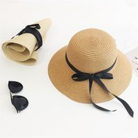 Wide Brim Hats Summer Foldable Portable Beach Hat Straw Cap ...