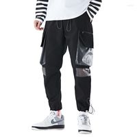 Pantalon masculin masculin de taille élastique streetwear bel hip hop grandes poches joggeurs de mode décontractés